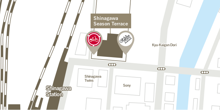 [map] Shinagawa Season Terrace Bicycle Parking Space
